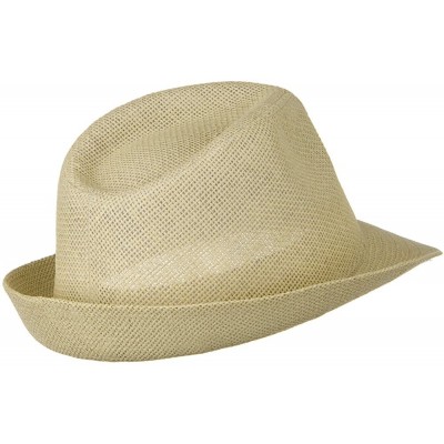 Fedoras Twisted Toyo Straw Fedora Hat - Natural W19S52F - CF11BUHBH65 $12.71