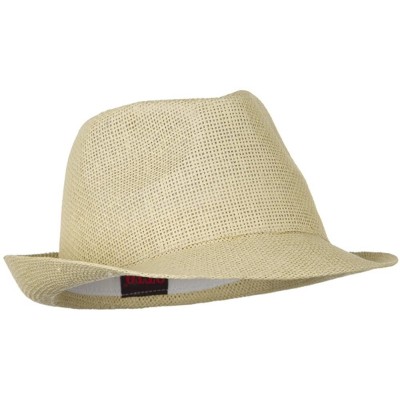 Fedoras Twisted Toyo Straw Fedora Hat - Natural W19S52F - CF11BUHBH65 $12.71