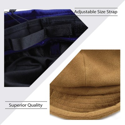 Newsboy Caps Womens Bucket Newsboy Cabbie Beret Cap Cloche Bucket Fashion Sun Hats - Velvet-navy - C118H5GK354 $15.94