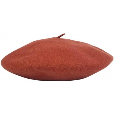 Berets Women's Wool Beret - Tobacco - CT18R86NHUS $36.56