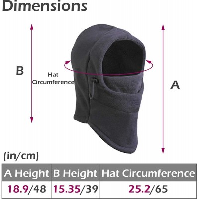 Balaclavas Fleece Balaclava Ski Face Mask Windproof Winter Hat Neck Warmer Snowboard Cycling Hat - Navy Blue - Thicken - CD18...