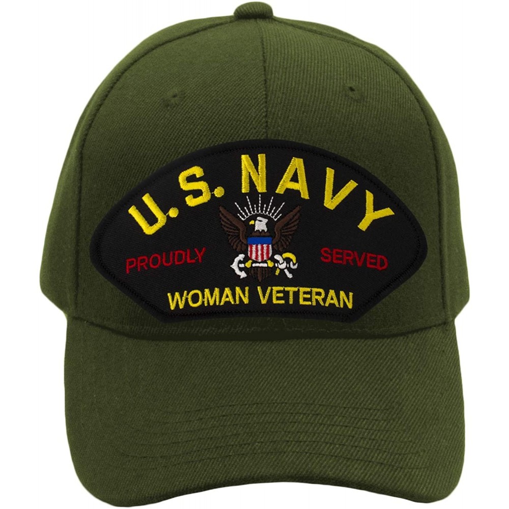 Baseball Caps US Navy - Woman Veteran Hat/Ballcap Adjustable One Size Fits Most - Olive Green - CM18NR7GKOX $29.01