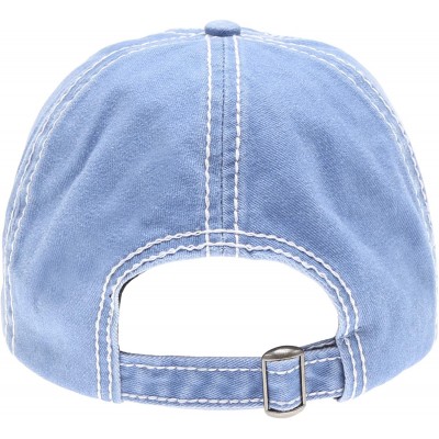 Baseball Caps Baseball Distressed Embroidered Adjustable - Camping Queen -Blue - CO18Y3D6M2Q $18.26