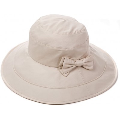 Baseball Caps Womens UPF50 Cotton Packable Sun Hats w/Chin Cord Wide Brim Stylish 54-60CM - 69038_beige - CF18RNOKKTE $18.17