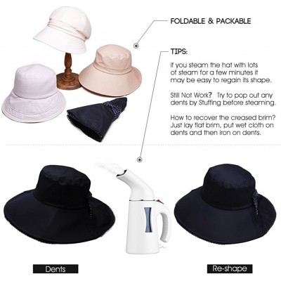 Baseball Caps Womens UPF50 Cotton Packable Sun Hats w/Chin Cord Wide Brim Stylish 54-60CM - 69038_beige - CF18RNOKKTE $18.17