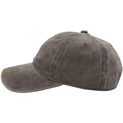 Baseball Caps 2 Pack Vintage Washed Dyed Cotton Twill Low Profile Adjustable Baseball Cap - A-grey+coffee - CF196R44D0W $12.70