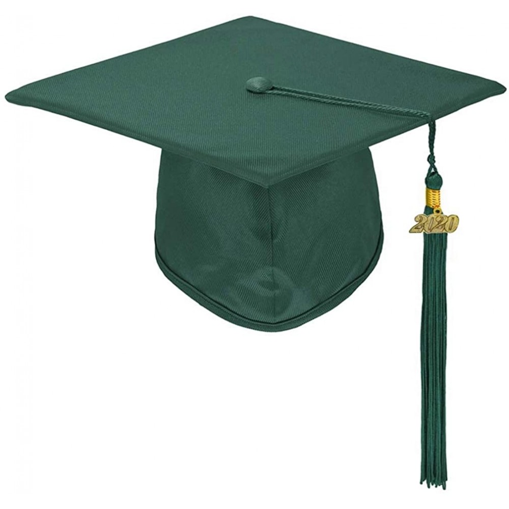 Baseball Caps Unisex Adult Shiny Graduation Cap with Tassel 2020 - Adjustable - Forest Green - CJ185W5WLY9 $16.57