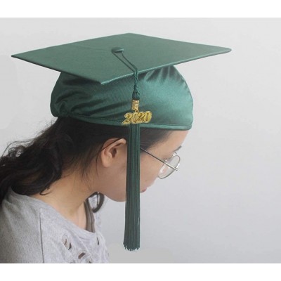 Baseball Caps Unisex Adult Shiny Graduation Cap with Tassel 2020 - Adjustable - Forest Green - CJ185W5WLY9 $16.57