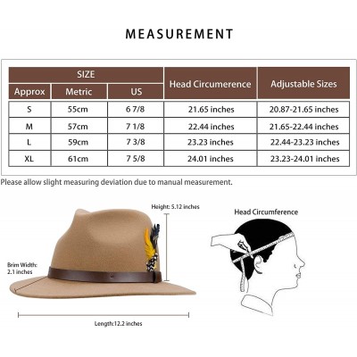 Fedoras Vintage Adjustable Australian - A-camel - C61943RCKX4 $20.14