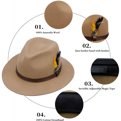 Fedoras Vintage Adjustable Australian - A-camel - C61943RCKX4 $20.14