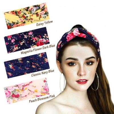 Headbands 4 Pack Women's Headbands Elastic Turban Head Wrap Floal Style Hair Band - Bohemian-c - CI18M65SU48 $17.89