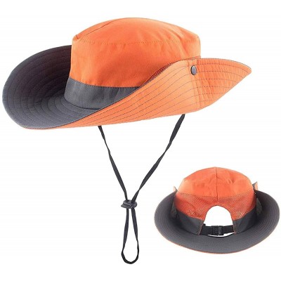 Bucket Hats Adjustable Outdoor Protection Foldable Ponytail - Orange - C718S4X2QNR $8.59