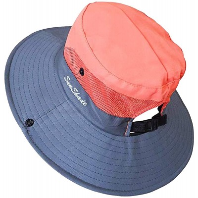 Bucket Hats Adjustable Outdoor Protection Foldable Ponytail - Orange - C718S4X2QNR $8.59