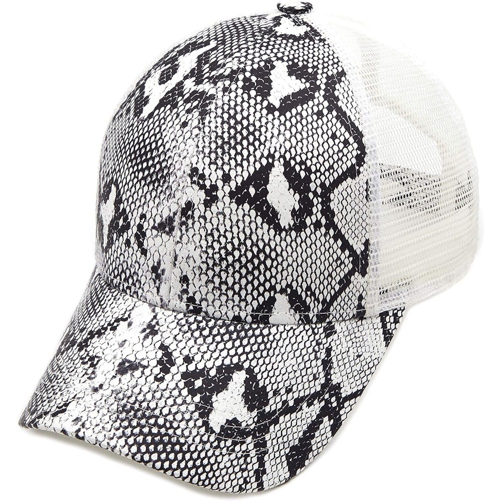 Baseball Caps Hatsandscarf Ponytail caps Messy Buns Trucker Plain Baseball Cap (BT-6) - Snake Cobra-blackwhite - C71966C0SXR ...