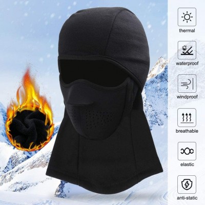 Balaclavas Winter Balaclava Ski Mask- Fleece Windproof Motorcycle Face Warmer - Black - CG18KDQOYIR $10.64