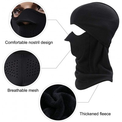 Balaclavas Winter Balaclava Ski Mask- Fleece Windproof Motorcycle Face Warmer - Black - CG18KDQOYIR $10.64