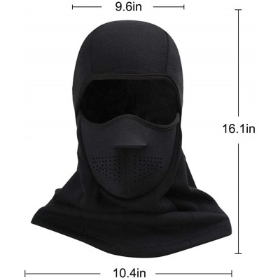 Balaclavas Winter Balaclava Ski Mask- Fleece Windproof Motorcycle Face Warmer - Black - CG18KDQOYIR $10.64