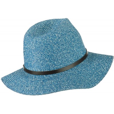 Fedoras Mixed Paper Panama Fedora - Navy - CJ11WYQ9EYD $11.89