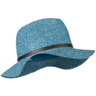 Fedoras Mixed Paper Panama Fedora - Navy - CJ11WYQ9EYD $11.89