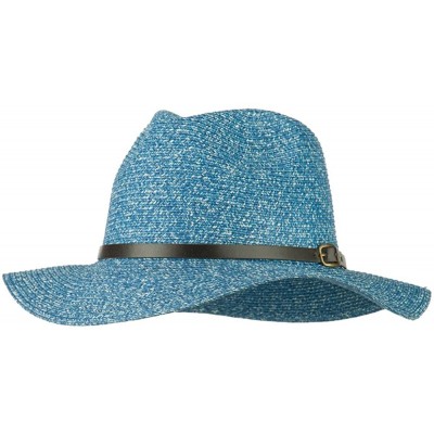 Fedoras Mixed Paper Panama Fedora - Navy - CJ11WYQ9EYD $11.89