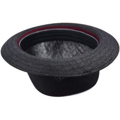 Fedoras Mens Summer Fedora Cuban Style Short Brim Hat - F2805black - CN18Q98IATN $27.50