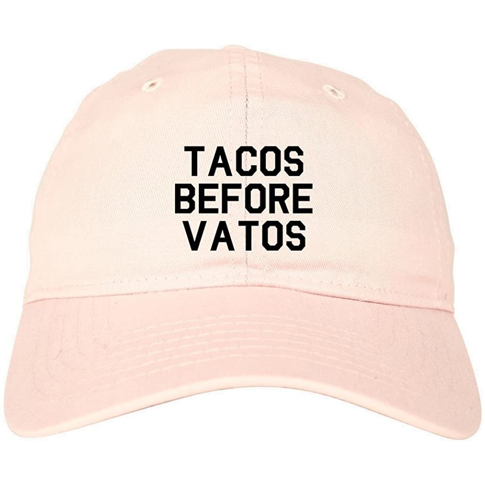 Baseball Caps Tacos Before Vatos Funny Dad Hat Baseball Cap - Pink - CM188MYE45O $25.31