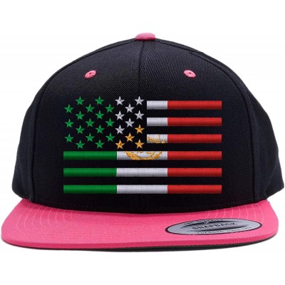 Baseball Caps USA Mexico Flag Combination Snapback Cap HAT - Black/Pink - CL198AYKUOD $60.21