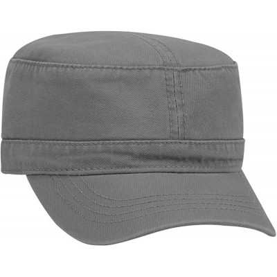 Visors Superior Garment Washed Cotton Twill Military Cap - Char. Gray - CB187I879R2 $11.35