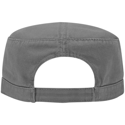 Visors Superior Garment Washed Cotton Twill Military Cap - Char. Gray - CB187I879R2 $11.35