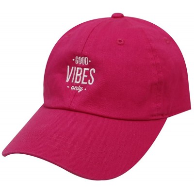 Baseball Caps Good Vibes Only Cotton Baseball Caps - Fuchsia - CM184ANWTG6 $10.41