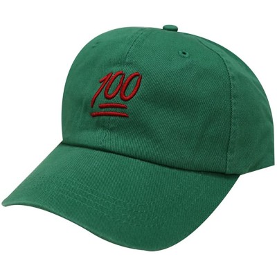 Baseball Caps Emoji 100 Cotton Baseball Dad Caps - Kelly Green - CI12MZR3GCT $11.25