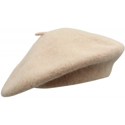Berets Wool French Beret Hat for Women - Apricot - CR18NKC7UON $11.19