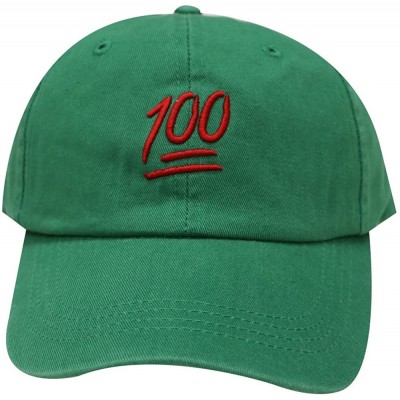 Baseball Caps Emoji 100 Cotton Baseball Dad Caps - Kelly Green - CI12MZR3GCT $11.25