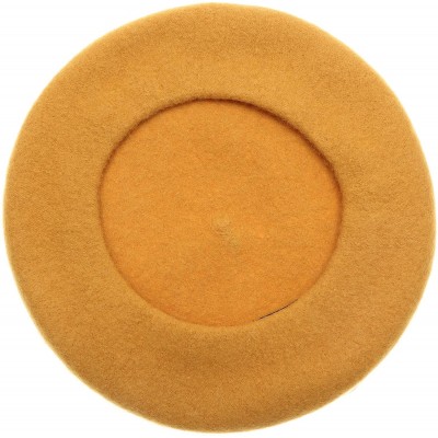 Berets Women's Winter French Style Beret Soft Wool Blend Casual Warm Classic Beret Hats - Mustard - C718U9KZ68K $11.84