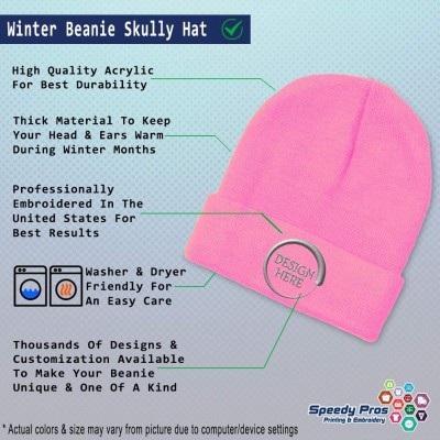 Skullies & Beanies Beanie for Men & Women Scotland Flag Scottish Black Embroidery Skull Cap Hat - Soft Pink - C118A90EMII $13.70