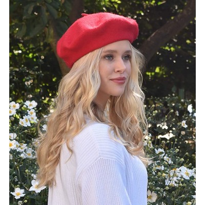 Berets Women's Winter French Style Beret Soft Wool Blend Casual Warm Classic Beret Hats - Mustard - C718U9KZ68K $11.84