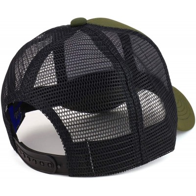 Baseball Caps High Frequency Rodeo Structured Trucker Mesh Baseball Cap - Olive Gold - C418T27KYE6 $15.24