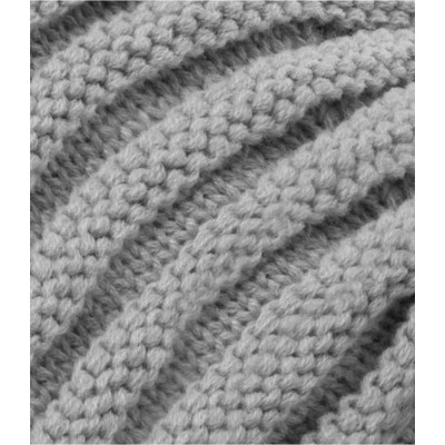 Skullies & Beanies Evony Womens Ribbed Pom Beanie Hat with Warm Fleece Lining - One Size - Light Grey - CH187NKCQ29 $15.87