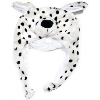 Skullies & Beanies Plush Faux Fur Animal Critter Hat Cap - Soft Warm Winter Headwear (Wolf) - Short Dalmation - CH11QQCYIPB $...