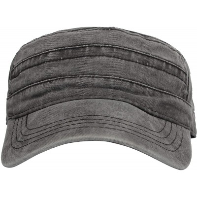 Baseball Caps Washed Cotton Cadet Cap Vintage Military Army Hat Mens Womens KZ40037 - Grey - CG18OREA404 $16.58