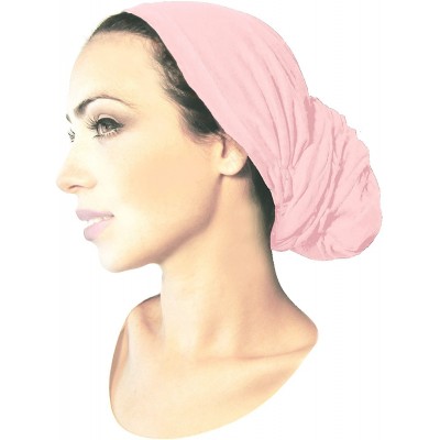 Headbands Pre-Tied Headscarf Versatile Long Ties Bandana Tichel Headwear Turban Wrap Soft Cotton - Pink - CP1231MGXE7 $18.51