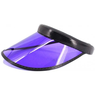 Visors Women Sun Visors Hologram Wide Brim Thicker Sweatband UV Protective Sportswear Visors Sunhat - Purple - CF18RHAWQ5O $2...