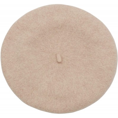 Berets Wool French Beret Hat for Women - Apricot - CR18NKC7UON $24.23