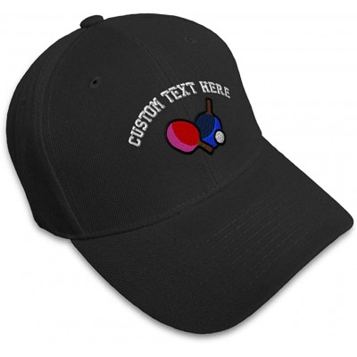 Baseball Caps Custom Baseball Cap Table Tennis Embroidery Acrylic Dad Hats for Men & Women - Black - CT18SDA6K4G $17.82