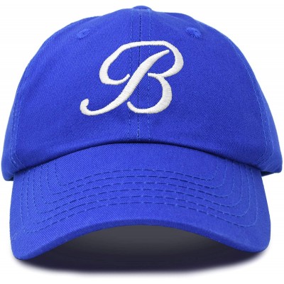 Baseball Caps Initial Hat Letter B Womens Baseball Cap Monogram Cursive Embroidered - Royal Blue - CS18TWS2X05 $14.63