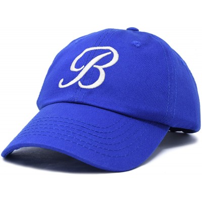 Baseball Caps Initial Hat Letter B Womens Baseball Cap Monogram Cursive Embroidered - Royal Blue - CS18TWS2X05 $14.63