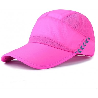 Baseball Caps Quick Dry of Baseball Cap Unstructured Sport Hats for Unisex 2 Ounces - Rose Red - CK18DH8OKIN $24.30