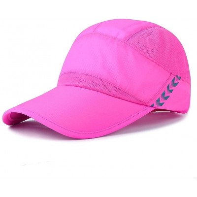 Baseball Caps Quick Dry of Baseball Cap Unstructured Sport Hats for Unisex 2 Ounces - Rose Red - CK18DH8OKIN $13.57