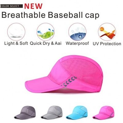 Baseball Caps Quick Dry of Baseball Cap Unstructured Sport Hats for Unisex 2 Ounces - Rose Red - CK18DH8OKIN $13.57