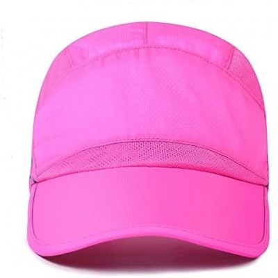 Baseball Caps Quick Dry of Baseball Cap Unstructured Sport Hats for Unisex 2 Ounces - Rose Red - CK18DH8OKIN $13.57